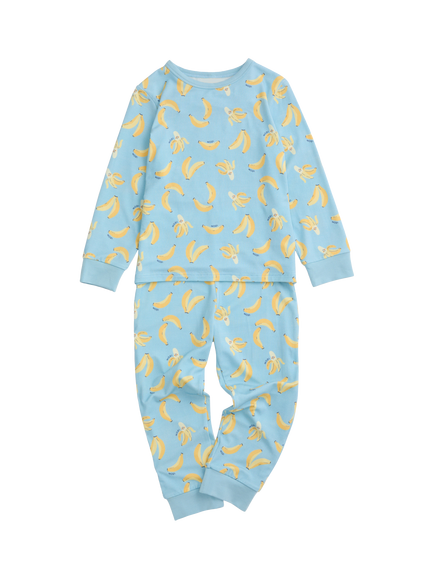 MORI Kids' Banana Bunch Jersey Pyjama Set, Banana Print, Banana Print