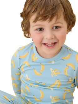MORI Kids' Banana Bunch Jersey Pyjama Set, Banana Print - view 2, Banana Print