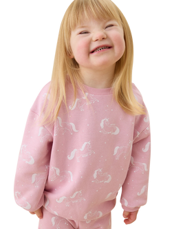 MORI Kids' Oversized Magic Sweatshirt, Unicorn Print, Unicorn Print