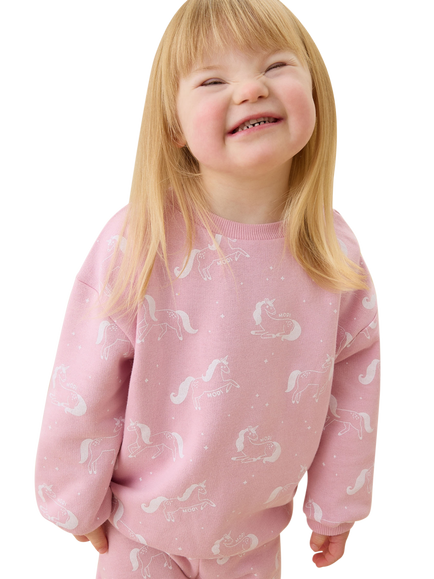 MORI Kids' Oversized Magic Sweatshirt, Unicorn Print, Unicorn Print