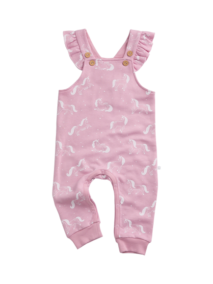 MORI Baby Magic Dungarees, Unicorn Print, Unicorn Print