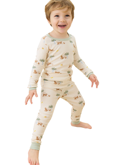 MORI Kids' Long Sleeve Pyjama Set, Monkey Print, Monkey Print