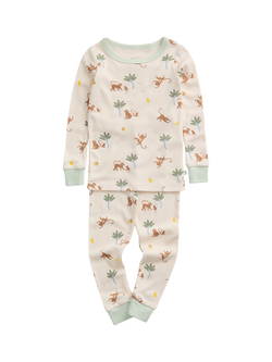 MORI Kids' Long Sleeve Pyjama Set, Monkey Print - view 2, Monkey Print
