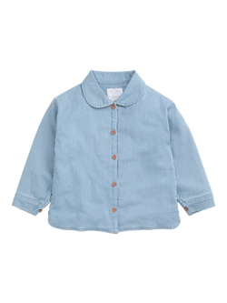MORI Kids' Relaxed Button Down Jacket, Stripe Denim - view 2, Stripe Denim