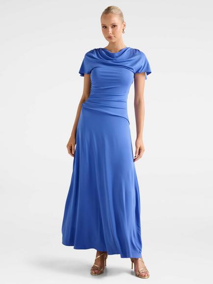Forever New Gemini High Neck Jersey Maxi Dress, Cornflower Breeze, Cornflower Breeze