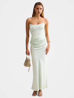 Forever New Isra Drape Strapless Maxi Dress, Spearmint