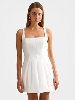 Forever New Kaitlyn Structured Satin Mini Dress, Porcelain