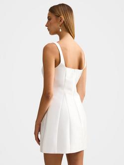 Forever New Kaitlyn Structured Satin Mini Dress - view 2, Porcelain