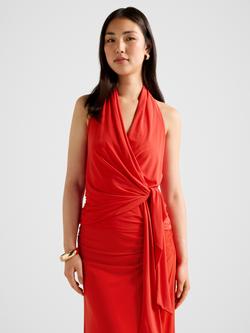 Forever New Gianna Halterneck Wrap Top, Red, Red