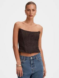 Forever New Lara Lace Corset Top, Chocolate, Chocolate