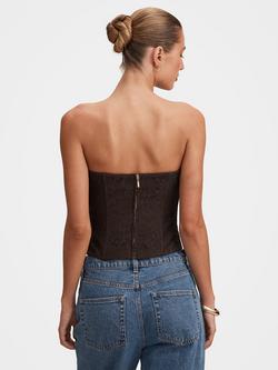 Forever New Lara Lace Corset Top, Chocolate - view 2, Chocolate