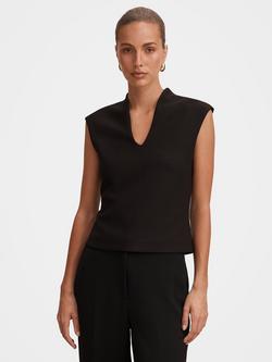 Forever New Monroe V-Neck Crepe Top, Black, Black