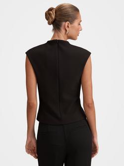 Forever New Monroe V-Neck Crepe Top, Black - view 2, Black