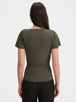 Forever New Stormi Spliced Shoulder Ruffle Top - view 2, Thyme