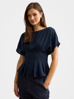 Forever New Wren Pleat Detail Top, Navy, Navy