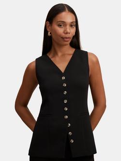 Forever New Ayla Contrast Waistcoat, Black, Black
