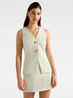 Forever New Veda Lonline Waistcoat, Mint, Mint