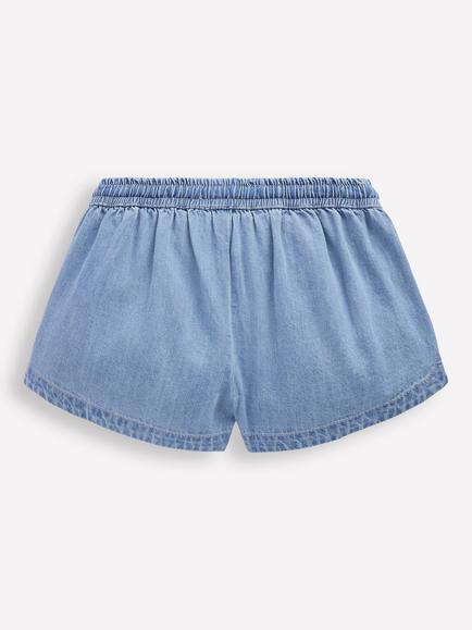 Mini Boden Kids' Pull-on Woven Shorts, Chambray - view 2, Chambray