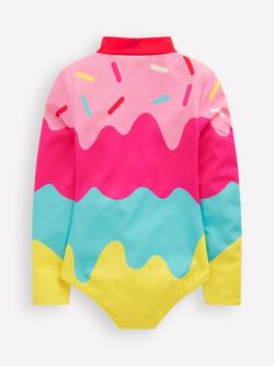 Mini Boden Kids' Fun Long Sleeve Swimsuit, Ice Cream - view 2, Ice Cream
