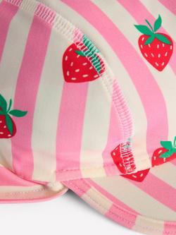 Mini Boden Kids' Fun Sun Safe Hat, Pink Stripe - view 2, Pink Stripe