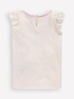 Mini Boden Kids' Short Sleeve Frill Birthday Cake Top, Ivory - view 2, Ivory Cake