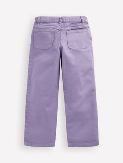 Mini Boden Kids' Patch Pocket Wide Leg Jeans, Parma Violet Purple - view 2, Parma Violet Purple