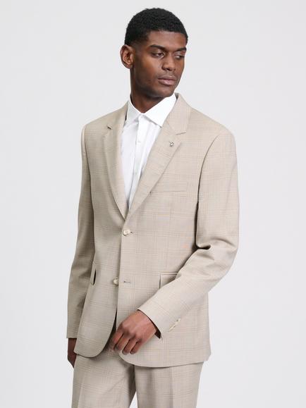 Ben Sherman Tonal Check Twill Blazer, Light Brown, Light Brown