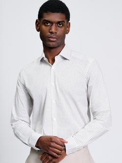 Ben Sherman Cotton Spot Geometric Print Shirt, White, White