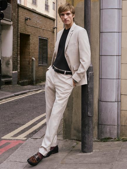 Ben Sherman Signature Twill Trousers, Oatmeal - view 2, Oatmeal