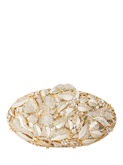 Dune London Bridal Extravagant Diamante Clutch, Gold - view 2, Gold