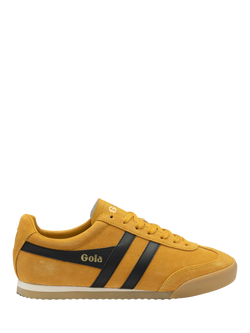 Gola Apollo Suede Lace Up Trainers, Sun/Black/Gum