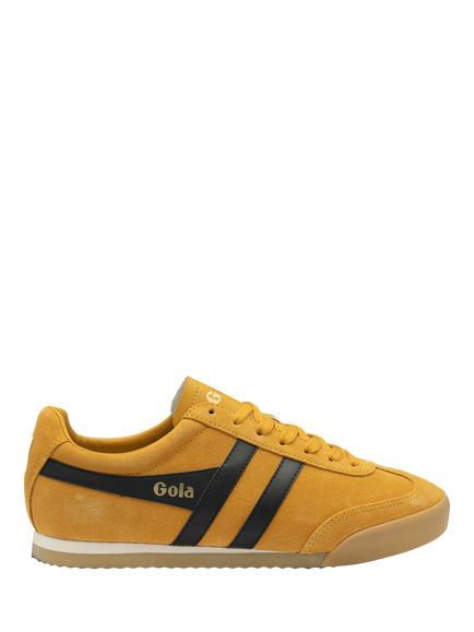 Gola Apollo Suede Lace Up Trainers, Sun/Black/Gum