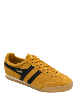 Gola Apollo Suede Lace Up Trainers - view 2, Sun/Black/Gum