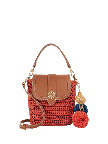 Dune London Dimple Raffia Crossbody Bag, Red, Red