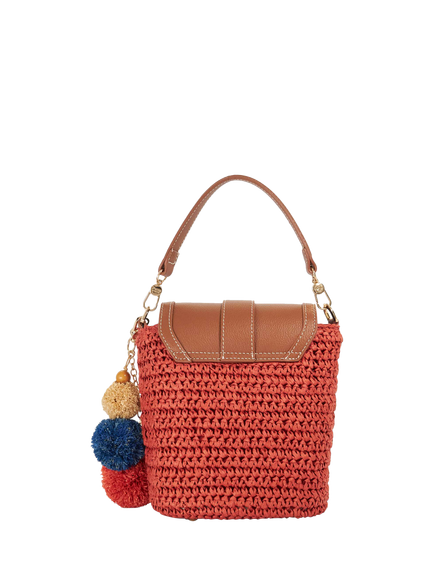 Dune London Dimple Raffia Crossbody Bag, Red - view 2, Red