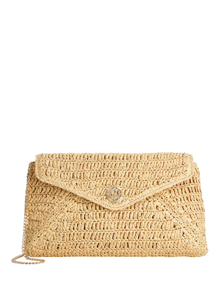 Dune London Essentails Raffia Clutch Bag, Natural, Natural