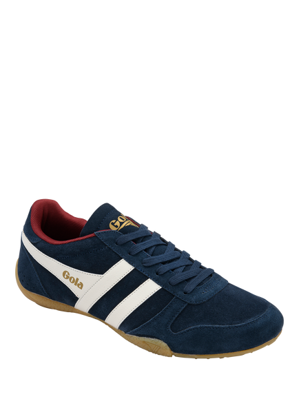 Gola Chase Suede Trainers, Navy/Off White/Deep Red - view 2, Navy/Off White/Deep Red