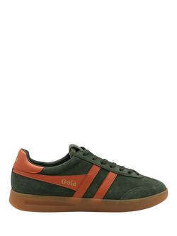 Gola Cyclone Suede Lace-Up Trainers, Khaki, Khaki