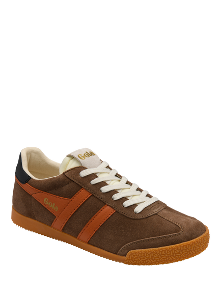 Gola Elan Suede Lace Up Trainers, Otter - view 2, Otter
