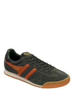 Gola Europa Lace Up Trainers, Khaki - view 2, Khaki