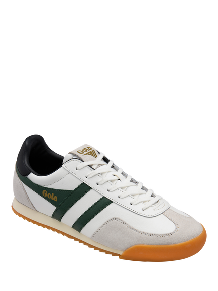 Gola Europa Lace Up Trainers, White/Evergreen - view 2, White/Evergreen