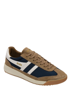Gola Tornado '88 Mesh Trainers, Navy/Tobacco/Off White - view 2, Navy/Tobacco/Off White