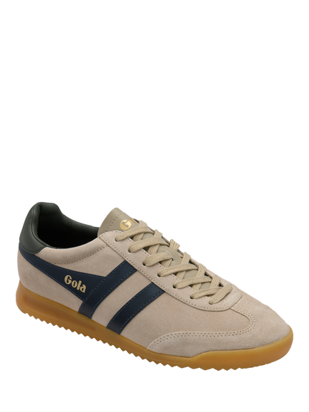 Gola Torpedo Suede Trainers, Bone/Navy/Tobacco/Off White - view 2, Bone/Navy/Tobacco/Off White