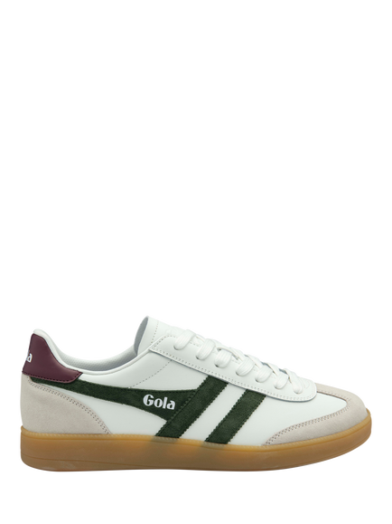 Gola Classics ViperLace Up Trainers, White/Dark Khaki/Burgundy, White/Dark Khaki/Burgundy
