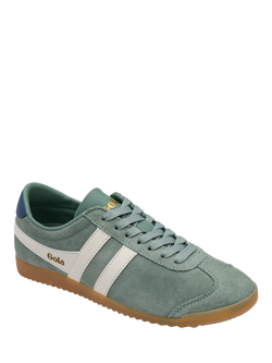 Gola Classics Bullet Suede Trainers, Green/Off White - view 2, Green/Off White