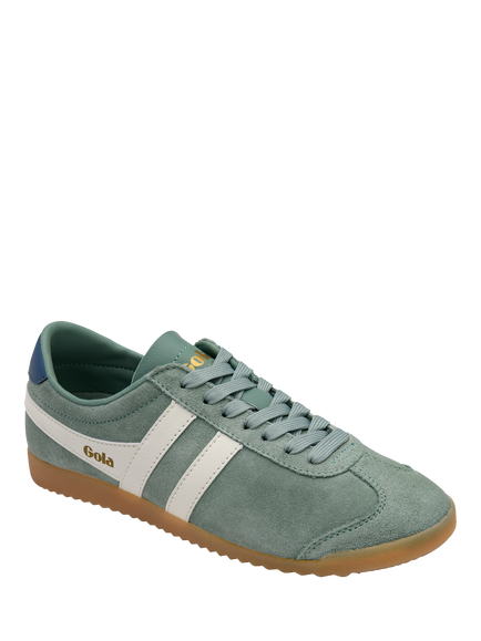 Gola Classics Bullet Suede Trainers, Green/Off White - view 2, Green/Off White