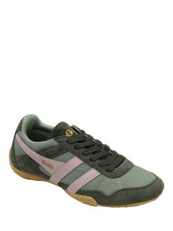 Gola Cascade Lace-Up Trainers, Green - view 2, Green
