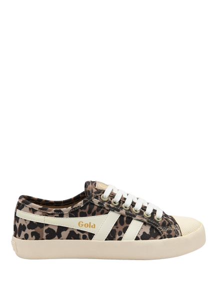 Gola Classics CoasterLeopard Print Trainers, Tan/Off White, Tan/Off White