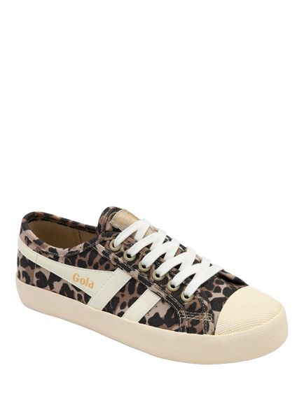 Gola Classics CoasterLeopard Print Trainers, Tan/Off White - view 2, Tan/Off White
