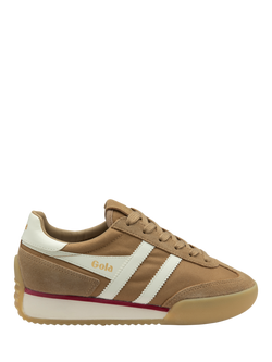 Gola Classics Pacer Lace Up Trainers, Light Caramel/Off White, Light Caramel/Off White